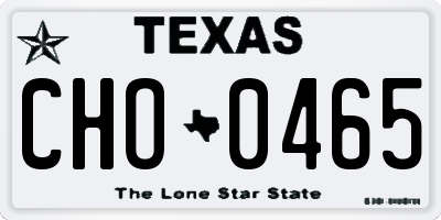 TX license plate CHO0465