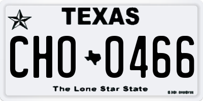 TX license plate CHO0466