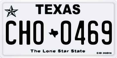 TX license plate CHO0469