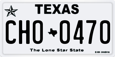 TX license plate CHO0470