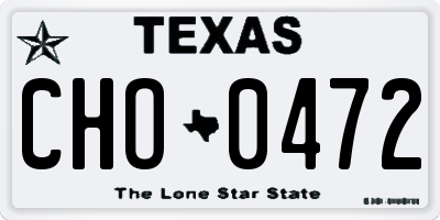TX license plate CHO0472