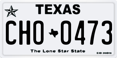 TX license plate CHO0473