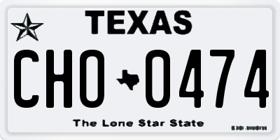 TX license plate CHO0474