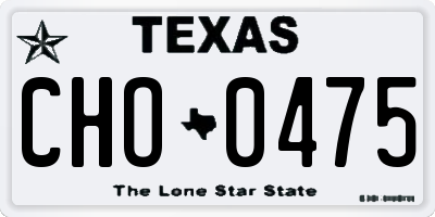 TX license plate CHO0475