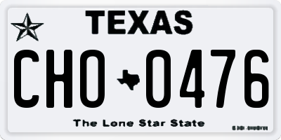 TX license plate CHO0476