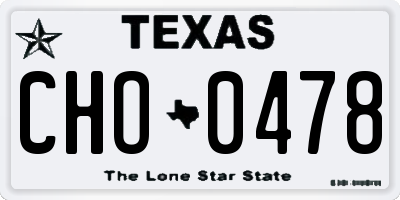 TX license plate CHO0478