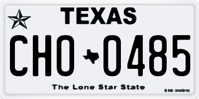 TX license plate CHO0485
