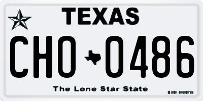 TX license plate CHO0486