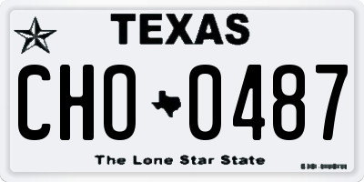TX license plate CHO0487