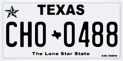 TX license plate CHO0488