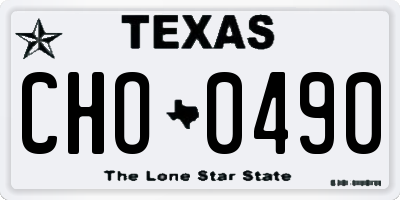 TX license plate CHO0490