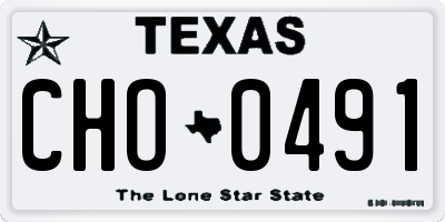 TX license plate CHO0491
