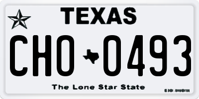 TX license plate CHO0493
