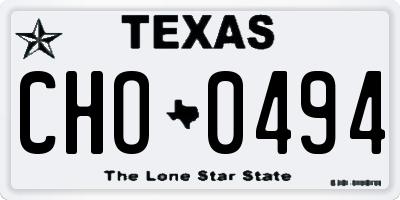 TX license plate CHO0494