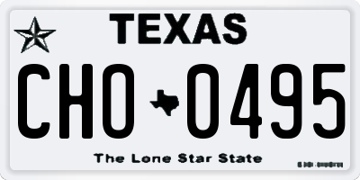 TX license plate CHO0495