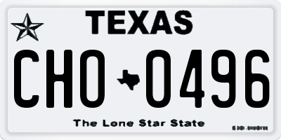 TX license plate CHO0496