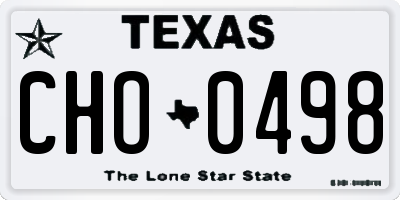 TX license plate CHO0498