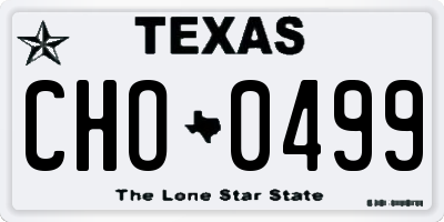 TX license plate CHO0499