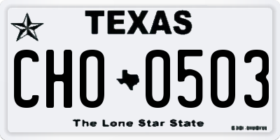 TX license plate CHO0503