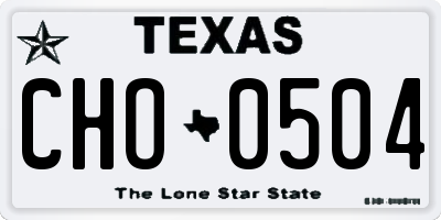 TX license plate CHO0504