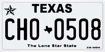 TX license plate CHO0508