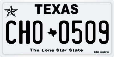 TX license plate CHO0509