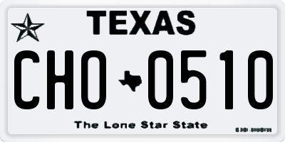 TX license plate CHO0510