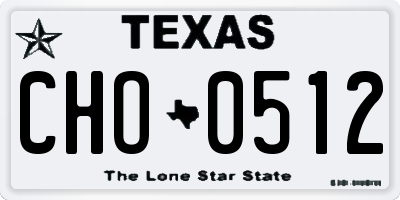 TX license plate CHO0512