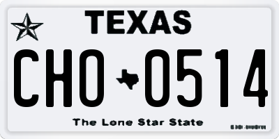 TX license plate CHO0514