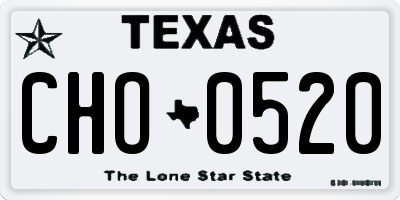 TX license plate CHO0520