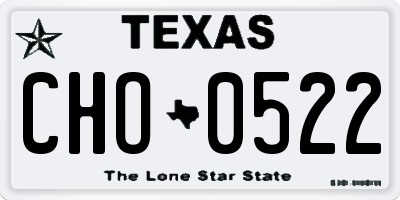TX license plate CHO0522