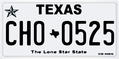 TX license plate CHO0525