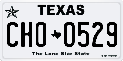 TX license plate CHO0529