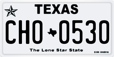 TX license plate CHO0530