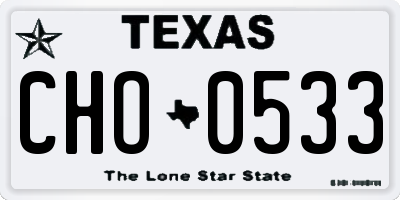TX license plate CHO0533