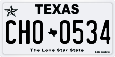 TX license plate CHO0534