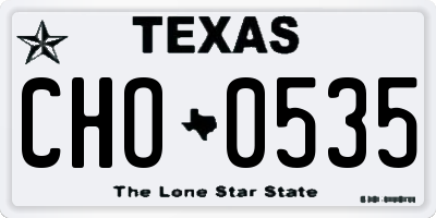 TX license plate CHO0535