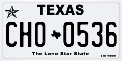 TX license plate CHO0536