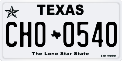 TX license plate CHO0540