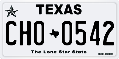 TX license plate CHO0542