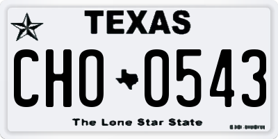 TX license plate CHO0543