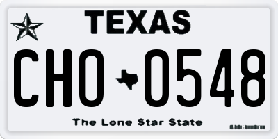 TX license plate CHO0548