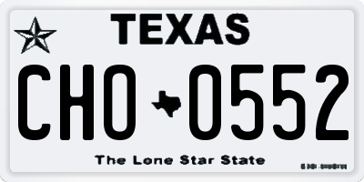 TX license plate CHO0552