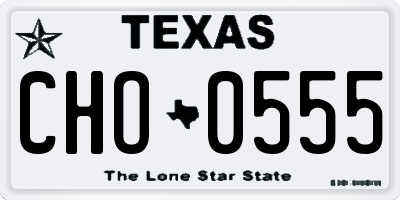 TX license plate CHO0555