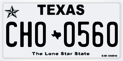 TX license plate CHO0560
