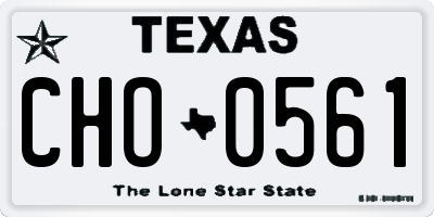 TX license plate CHO0561