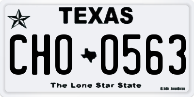 TX license plate CHO0563
