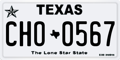TX license plate CHO0567