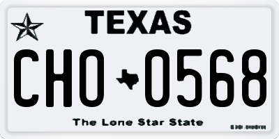 TX license plate CHO0568