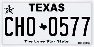 TX license plate CHO0577